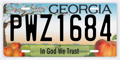 GA license plate PWZ1684