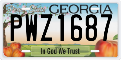 GA license plate PWZ1687