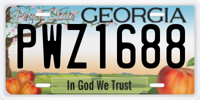 GA license plate PWZ1688