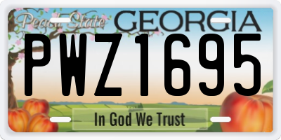 GA license plate PWZ1695