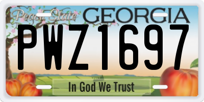 GA license plate PWZ1697