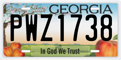 GA license plate PWZ1738