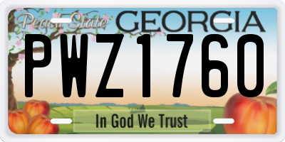 GA license plate PWZ1760