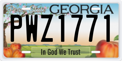 GA license plate PWZ1771