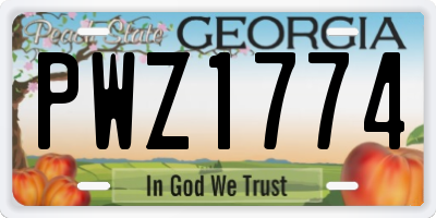 GA license plate PWZ1774
