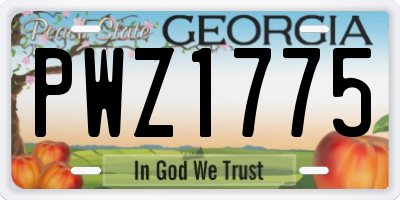 GA license plate PWZ1775