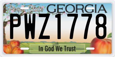 GA license plate PWZ1778