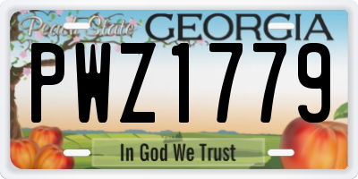 GA license plate PWZ1779
