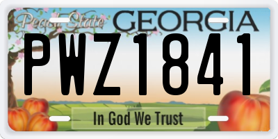 GA license plate PWZ1841