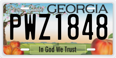 GA license plate PWZ1848