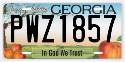 GA license plate PWZ1857
