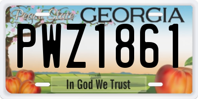 GA license plate PWZ1861