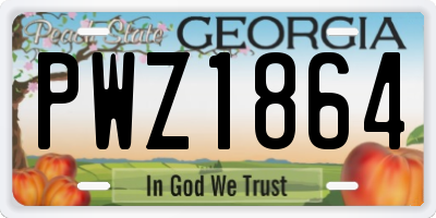 GA license plate PWZ1864