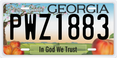 GA license plate PWZ1883