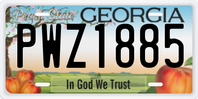 GA license plate PWZ1885