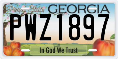 GA license plate PWZ1897