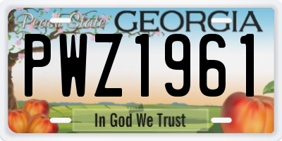 GA license plate PWZ1961