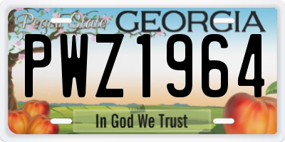 GA license plate PWZ1964