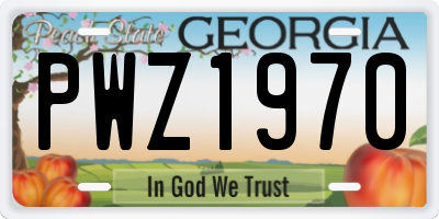 GA license plate PWZ1970