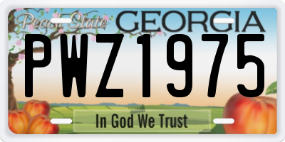 GA license plate PWZ1975