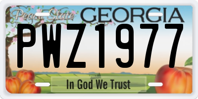GA license plate PWZ1977