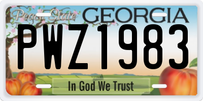 GA license plate PWZ1983