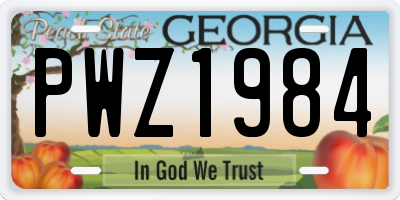 GA license plate PWZ1984