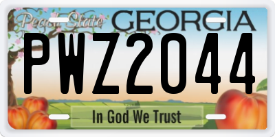 GA license plate PWZ2044