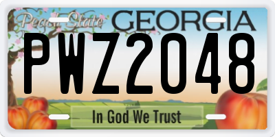 GA license plate PWZ2048