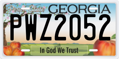 GA license plate PWZ2052