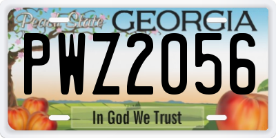 GA license plate PWZ2056
