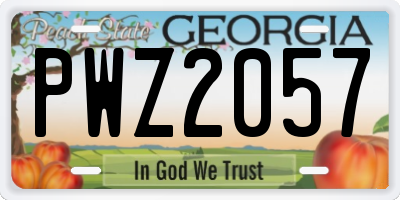 GA license plate PWZ2057