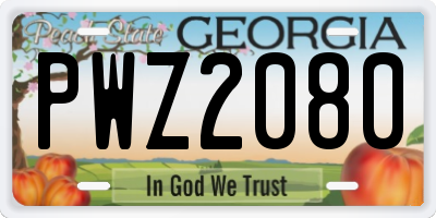 GA license plate PWZ2080