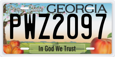 GA license plate PWZ2097