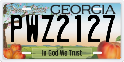 GA license plate PWZ2127
