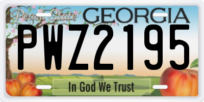GA license plate PWZ2195
