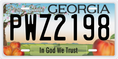 GA license plate PWZ2198