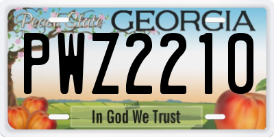 GA license plate PWZ2210