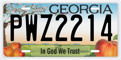 GA license plate PWZ2214