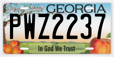 GA license plate PWZ2237