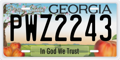 GA license plate PWZ2243