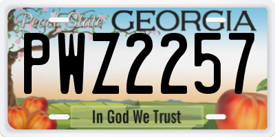 GA license plate PWZ2257
