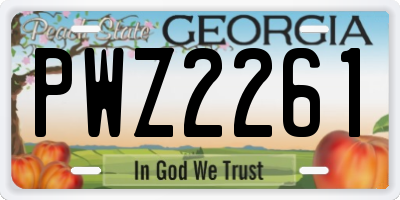 GA license plate PWZ2261