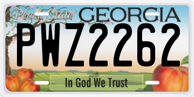 GA license plate PWZ2262