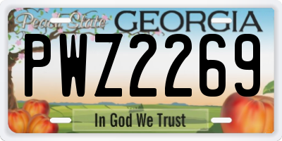 GA license plate PWZ2269