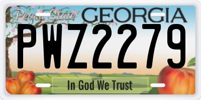 GA license plate PWZ2279