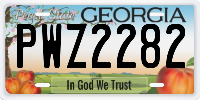GA license plate PWZ2282