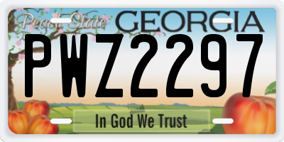 GA license plate PWZ2297