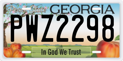 GA license plate PWZ2298