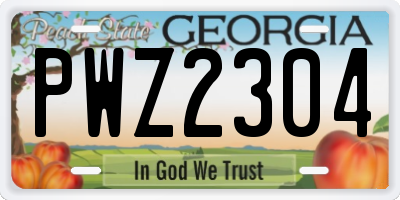 GA license plate PWZ2304